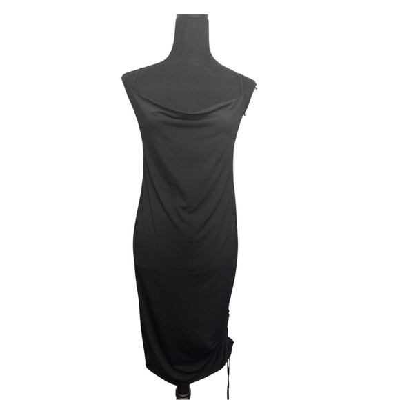 Zara Cowl Neck Sleeveless Dress Black - Picture 2 of 11